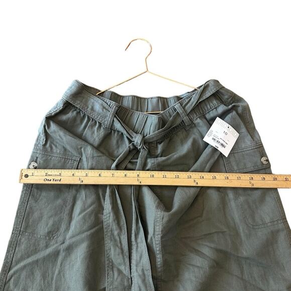 Liz Claiborne linen blend skirt with belt Olive size 10 new with tag - Picture 4 of 5